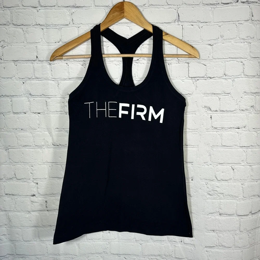 Lululemon The Firm Staff Graphic Racerback Tank Top Black Womens Small‎